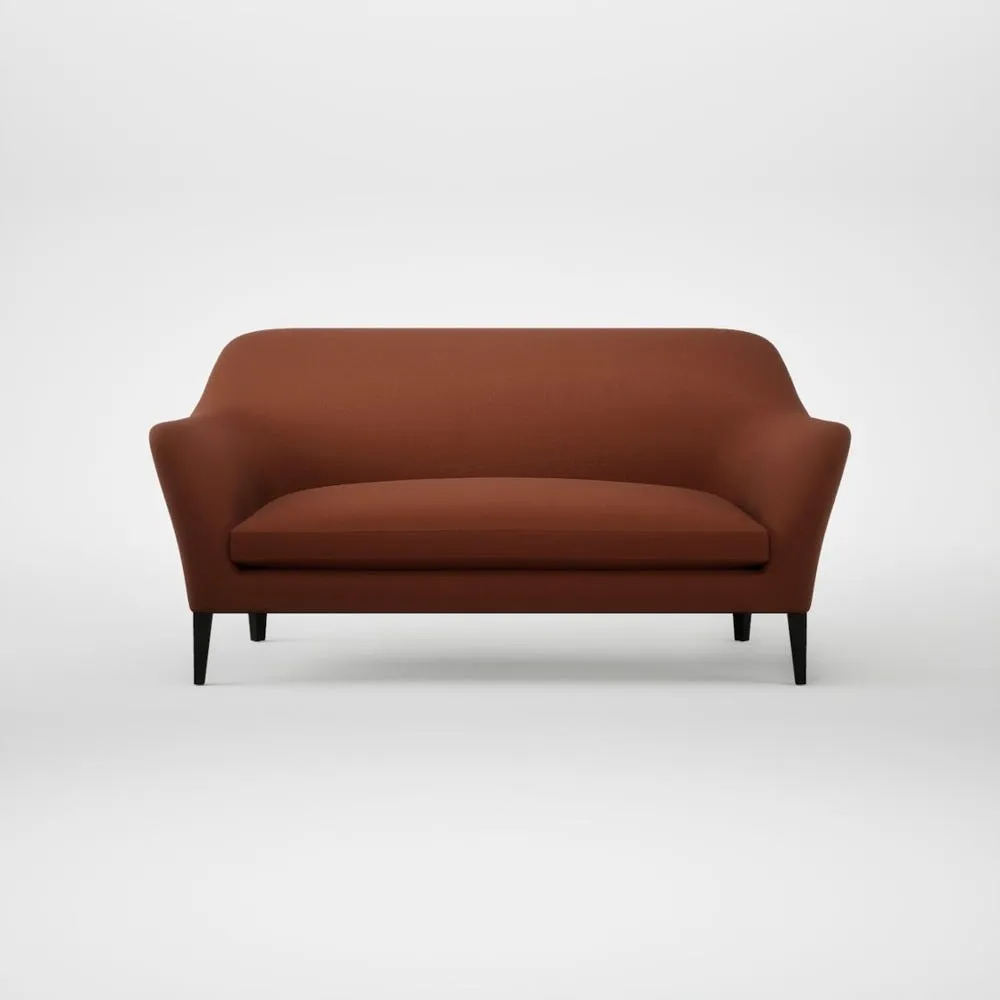 Heal's Wallis 3 Seater Sofa Smart Cotton Linen Rust Black Feet 1