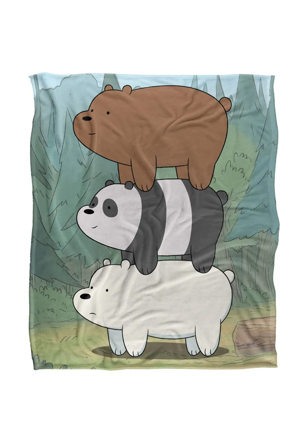 Cartoon Network We Bare Bears Bear Stack Silky Touch Super Soft Throw Blanket 152 X 127 cm in White