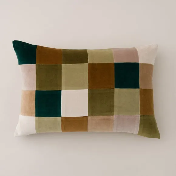 Clara Patchwork Velvet Rectangle Cushion 3