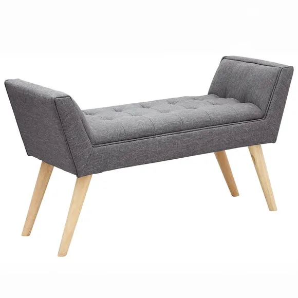 Milan Dining Bench, Dark Grey Fabric 5