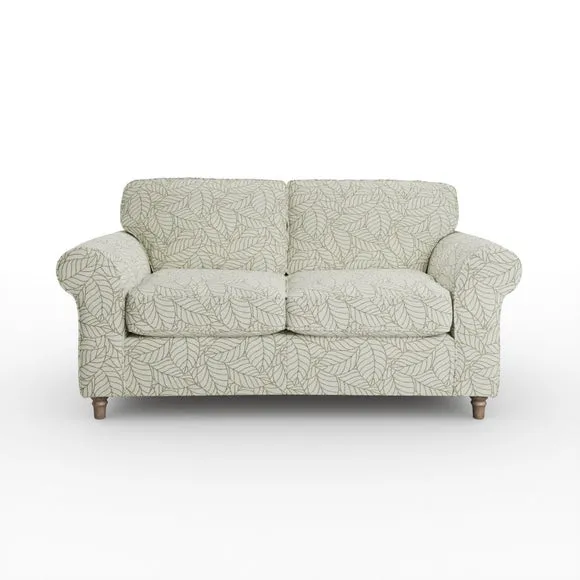 Flori Woven Leaf Fabric 2 Seater Sofa 6