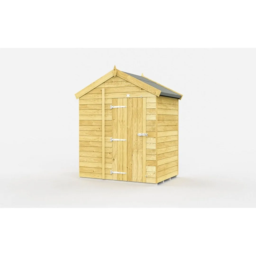 Buttercup Farm 6 x 4 Feet Apex Shed - Single Door W/O Windows - L127 x W175 x H217 cm in Brown