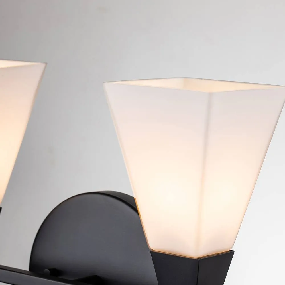 Netlighting Bowtie 2 Light Bathroom Wall Lamp Matte Black IP44 2