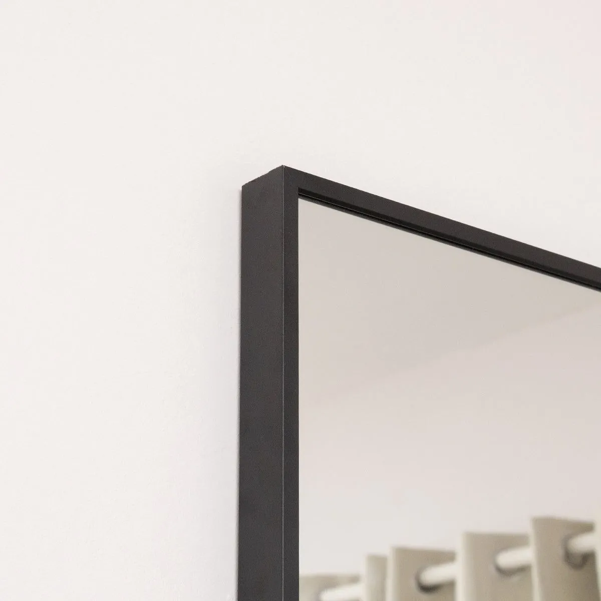 Melody Maison Large Black Thin Framed Wall Mirror 100cm X 50cm 2