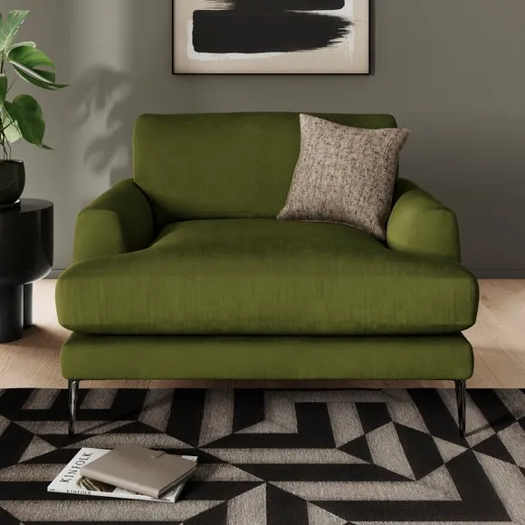 Lawson Matte Plush Velvet Snuggle Chair 1