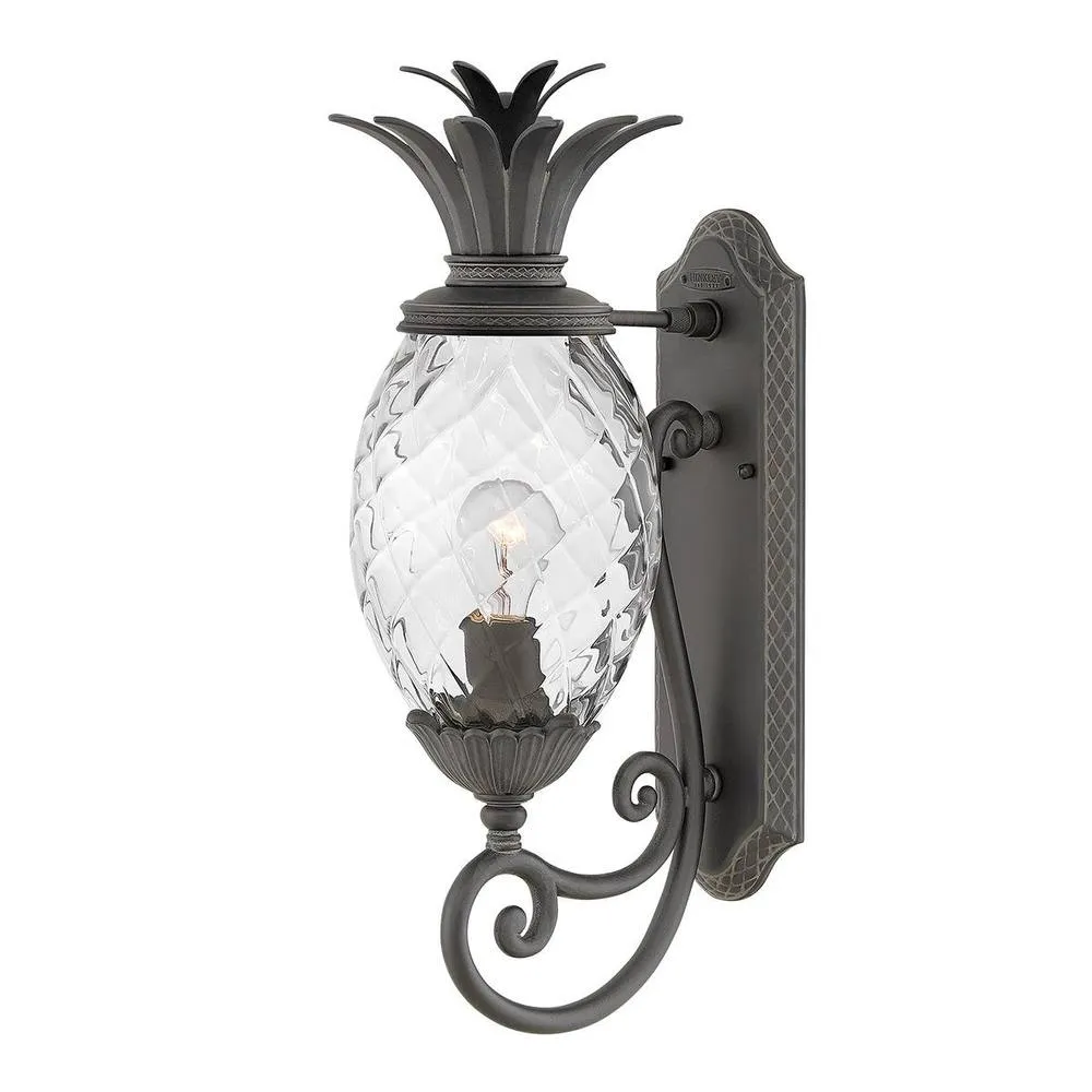 Netlighting Plantation 1 Light Medium Outdoor Wall Lantern Museum Black IP44