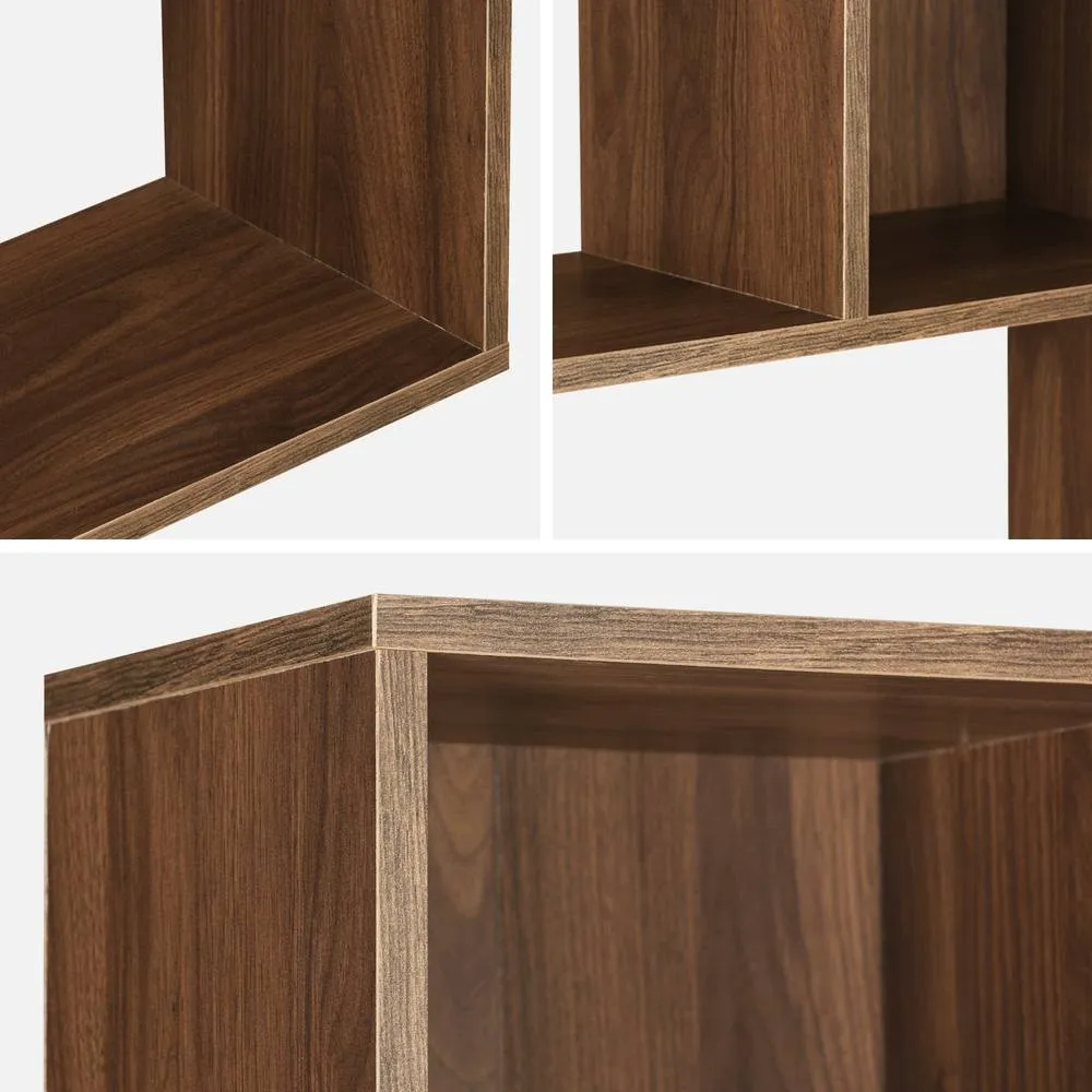 sweeek 5-shelf Bookcase With 10 Compartments in Dark Brown 3