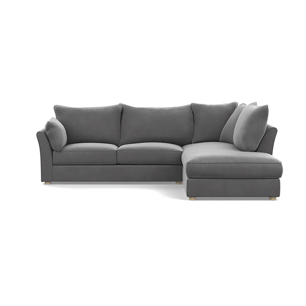 Heal's Tailor Right Hand Facing Corner Sofa Smart Velvet Mercury Natural Feet