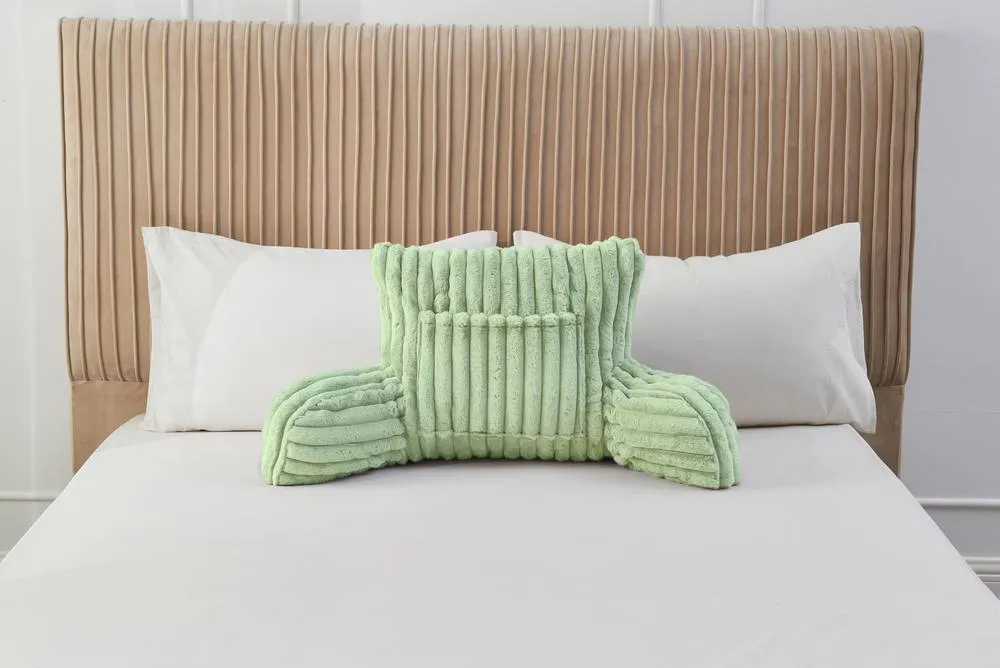 GAVENO CAVAILIA Super Comfy Ribbed Warm Cuddle Cushion in Light Green 2
