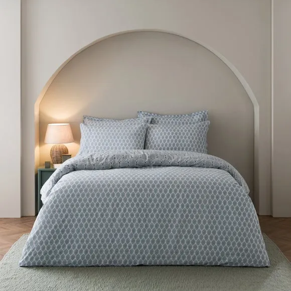 Tove Woodblock 100% Cotton Duvet Cover & Pillowcase Set 3