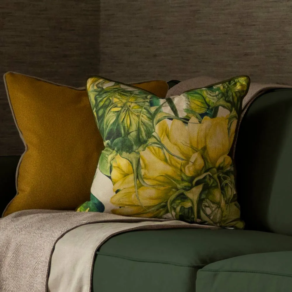 Voyage Maison Easton Floral Piped Cushion in Natural