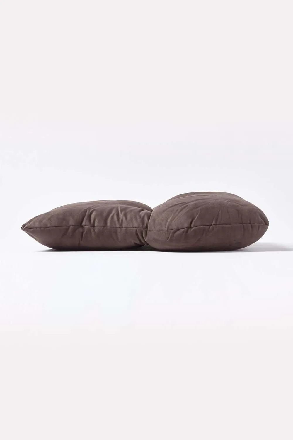 Homescapes Faux Suede Back Support Cushion in Chocolate 4