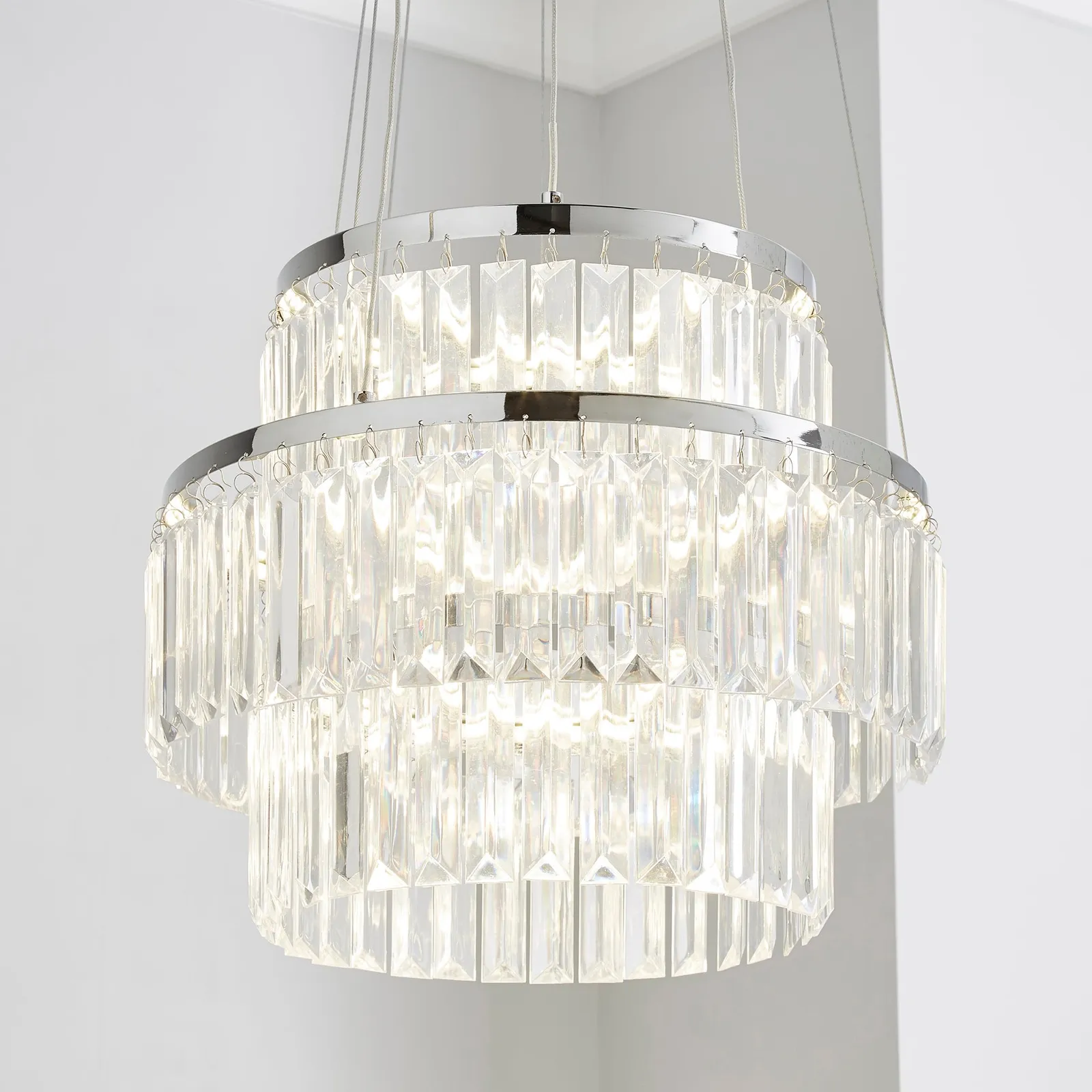 Prism 3 Tier Ceiling Fitting Clear