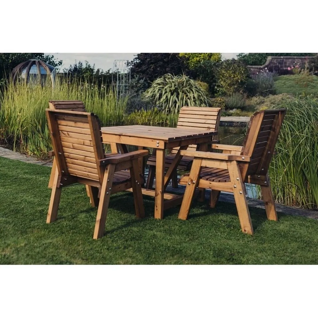 Churnet Valley Garden Furniture Ltd Valley 4 Seater Square 4XC - Timber - Minimal Assembly Required in Brown 2