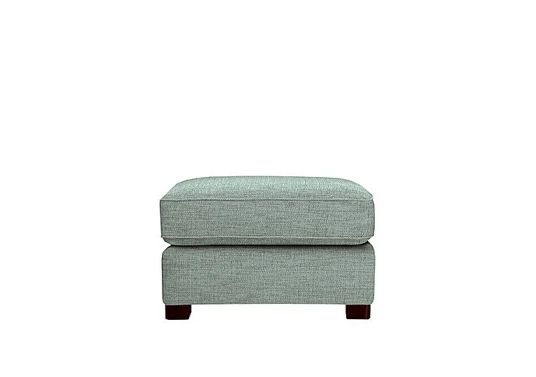 Elora Small Fabric Storage Footstool - Kento Aqua