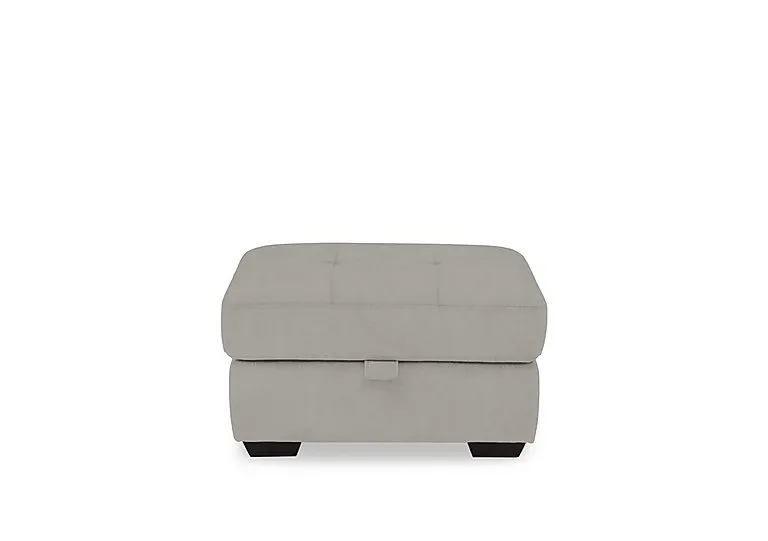 Dinky Fabric Large Storage Footstool - Opulence Silver