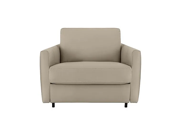Alcova Leather Chair Sofa Bed with Slim Arms - Torello Fango