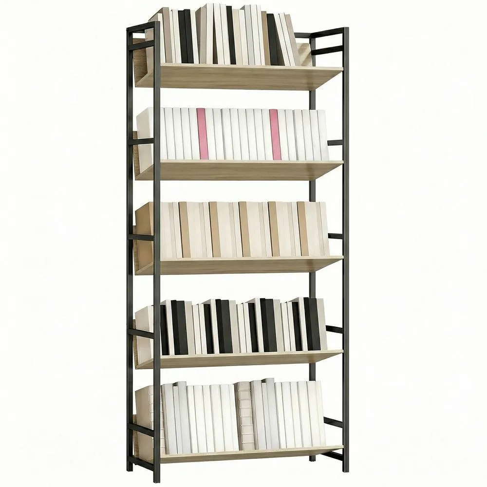HOMCOM Bookcase Anti-Slip Design 5-Tier in Natural 2