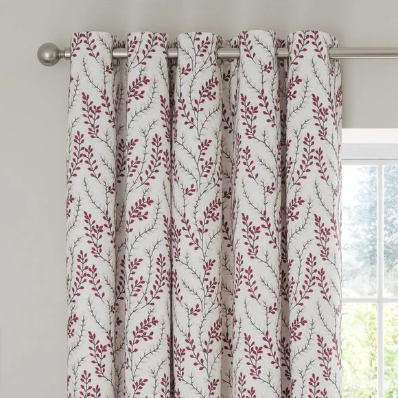 Shimla Embroidered Floral Eyelet Curtains