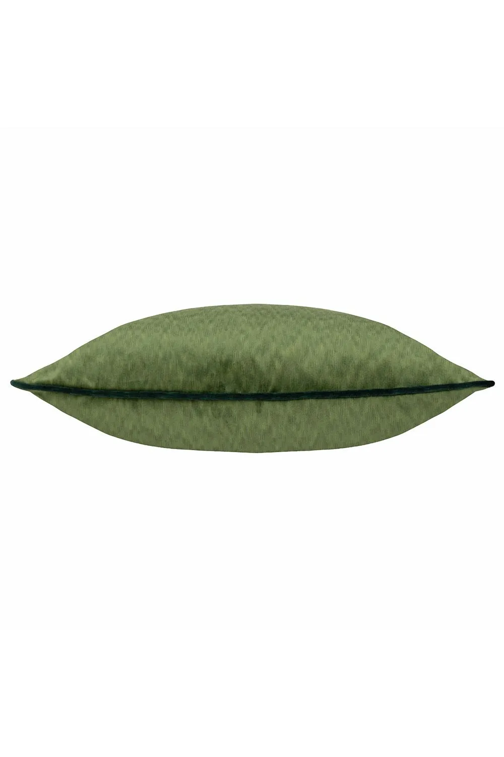 Paoletti Torto Mottled Velvet Contrast Piped Cushion in Green 2