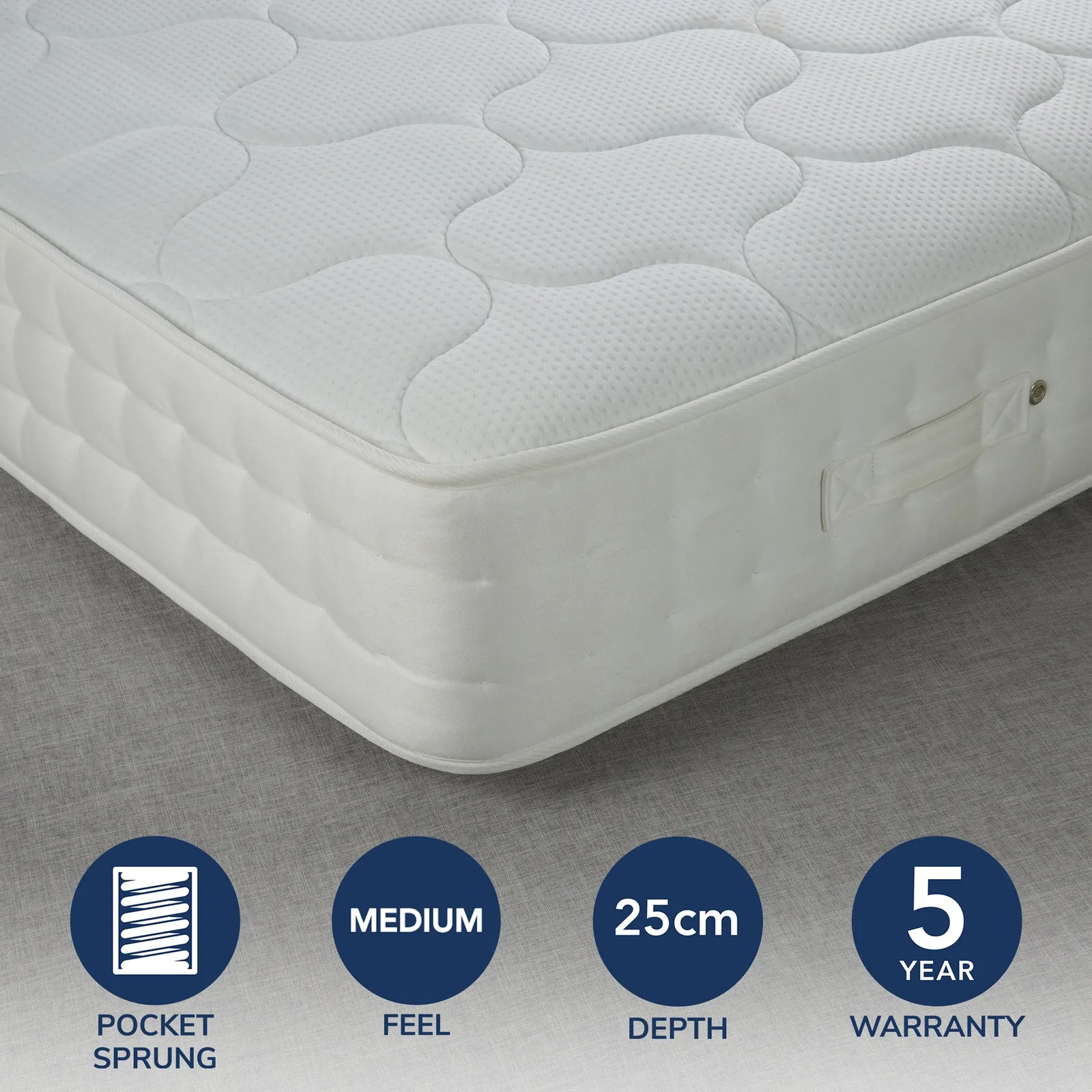 Fogarty Medium Traditional 1000 Pocket Sprung Mattress White
