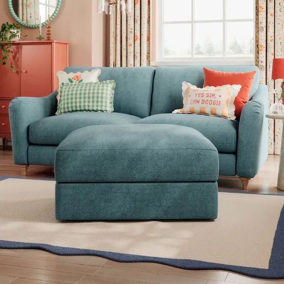 Hattie Tonal Plush Chenille Storage Footstool 4