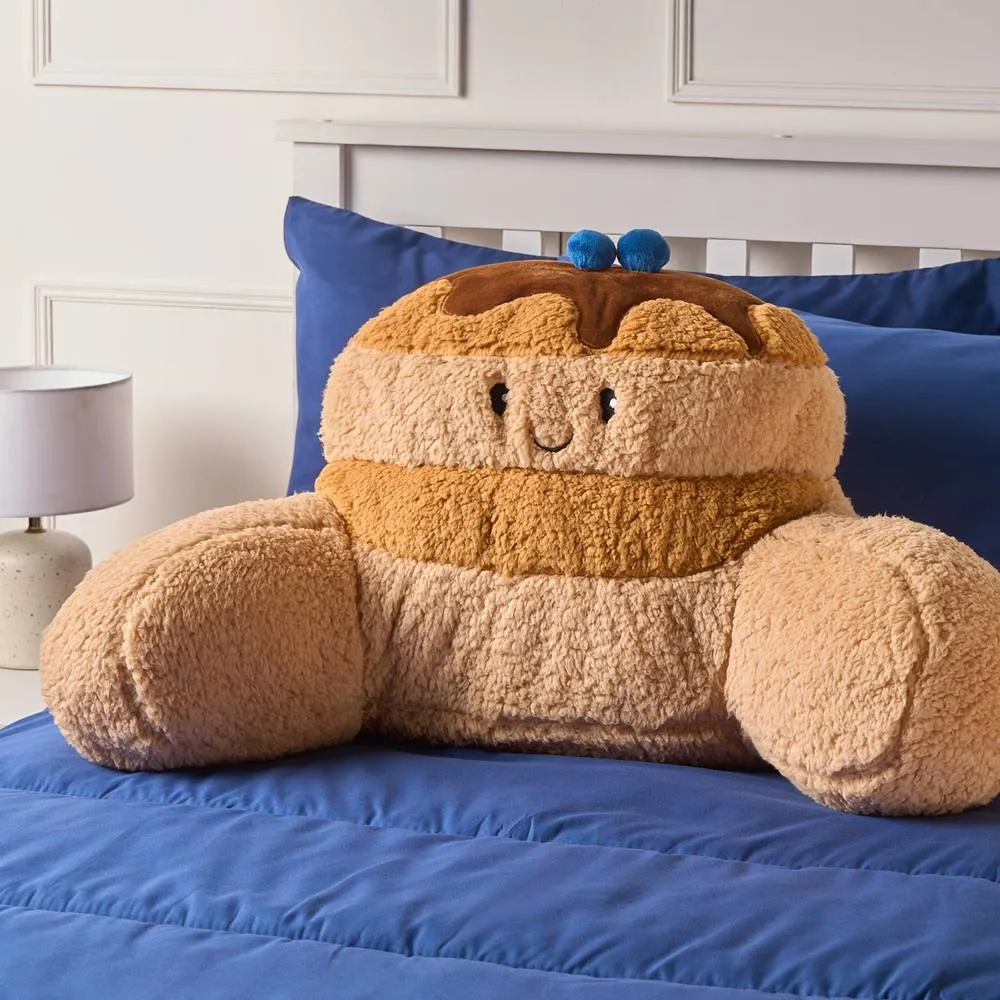 OHS Maple the Bluberry Pancake Cuddle Cushion Novelty Reading Pillow in Brown