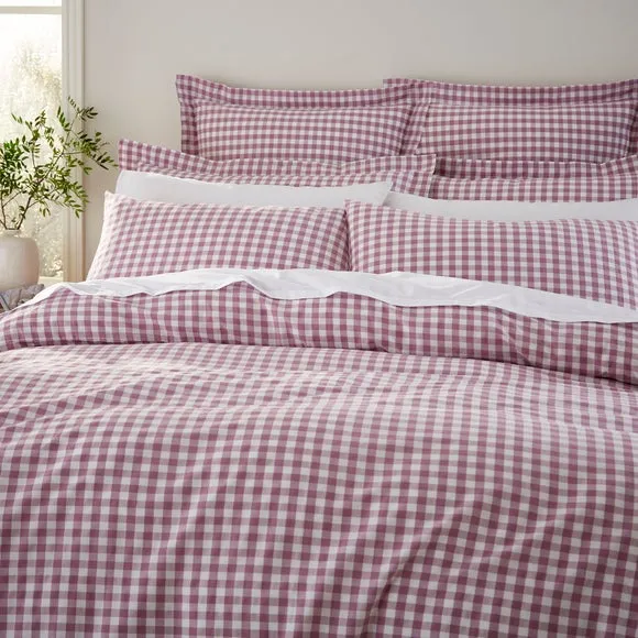 Portloe Woven Gingham 100% Cotton Duvet Cover & Pillowcase Set 3