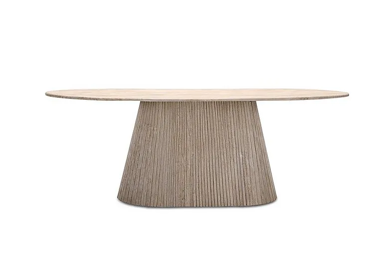 Romeo Oval Coffee Table with Pedestal Base - Living Room Furniture - In Time for Christmas