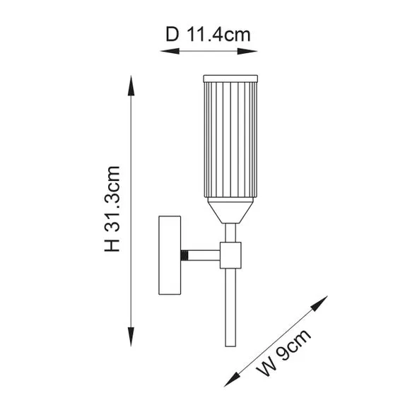 Vogue Bailey Ribbed Wall Light 5