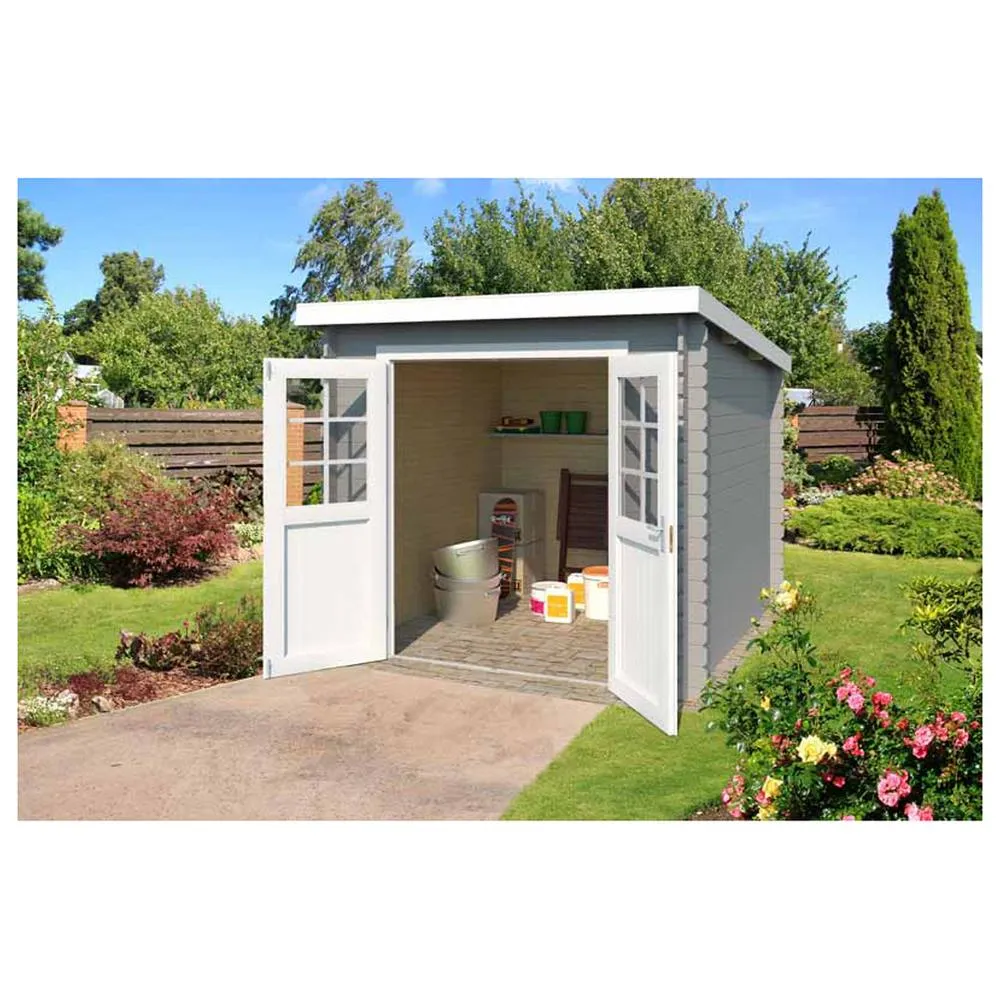 Lasita Maja Ltd Indi 230-Log Cabin, Garden Room, Home Office - L250xW268.7xH210.9 cm in Light Oak 5