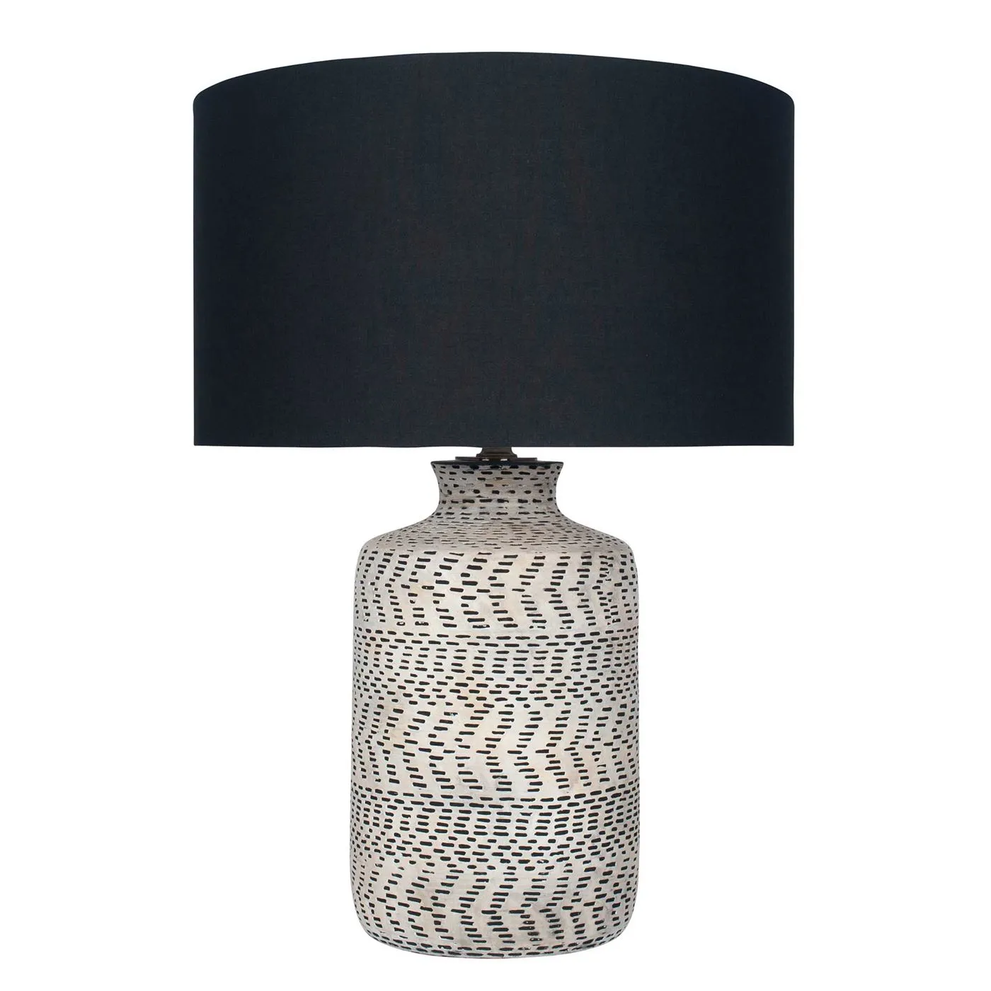 Textured Table Lamp, Natural and Black