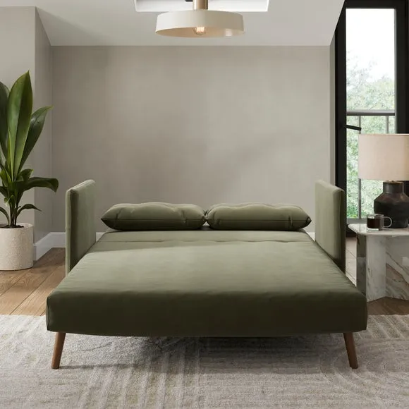 Lydia Velvet Small Double 2 Seater Sofa Bed 3