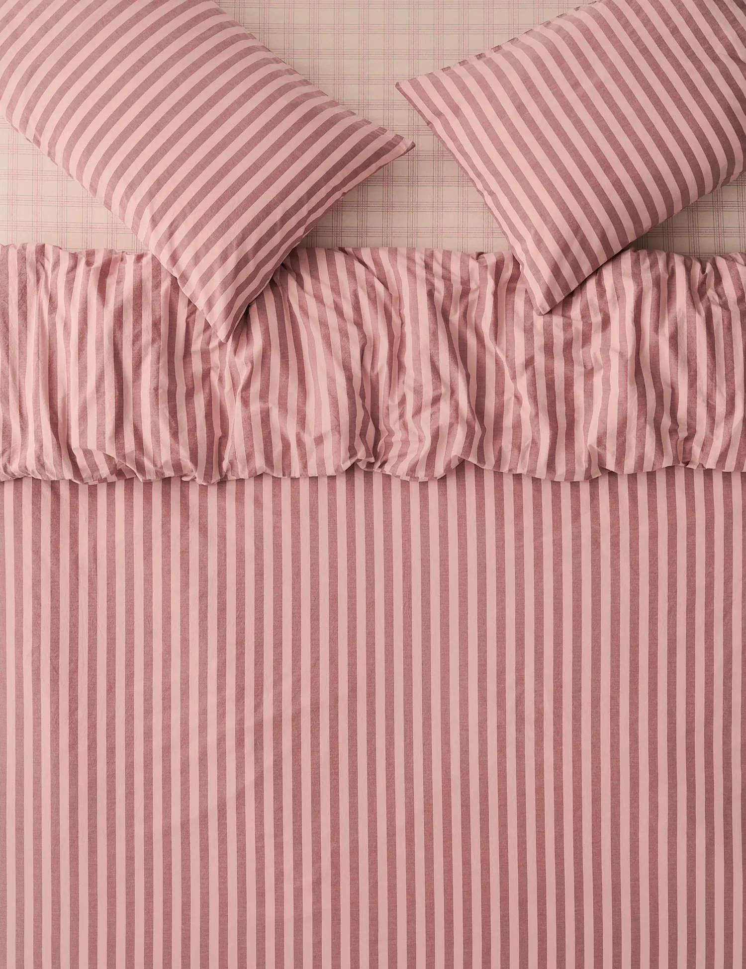 Piglet In Bed Pure Cotton Pembroke Stripe Bedding Set Light Pink
