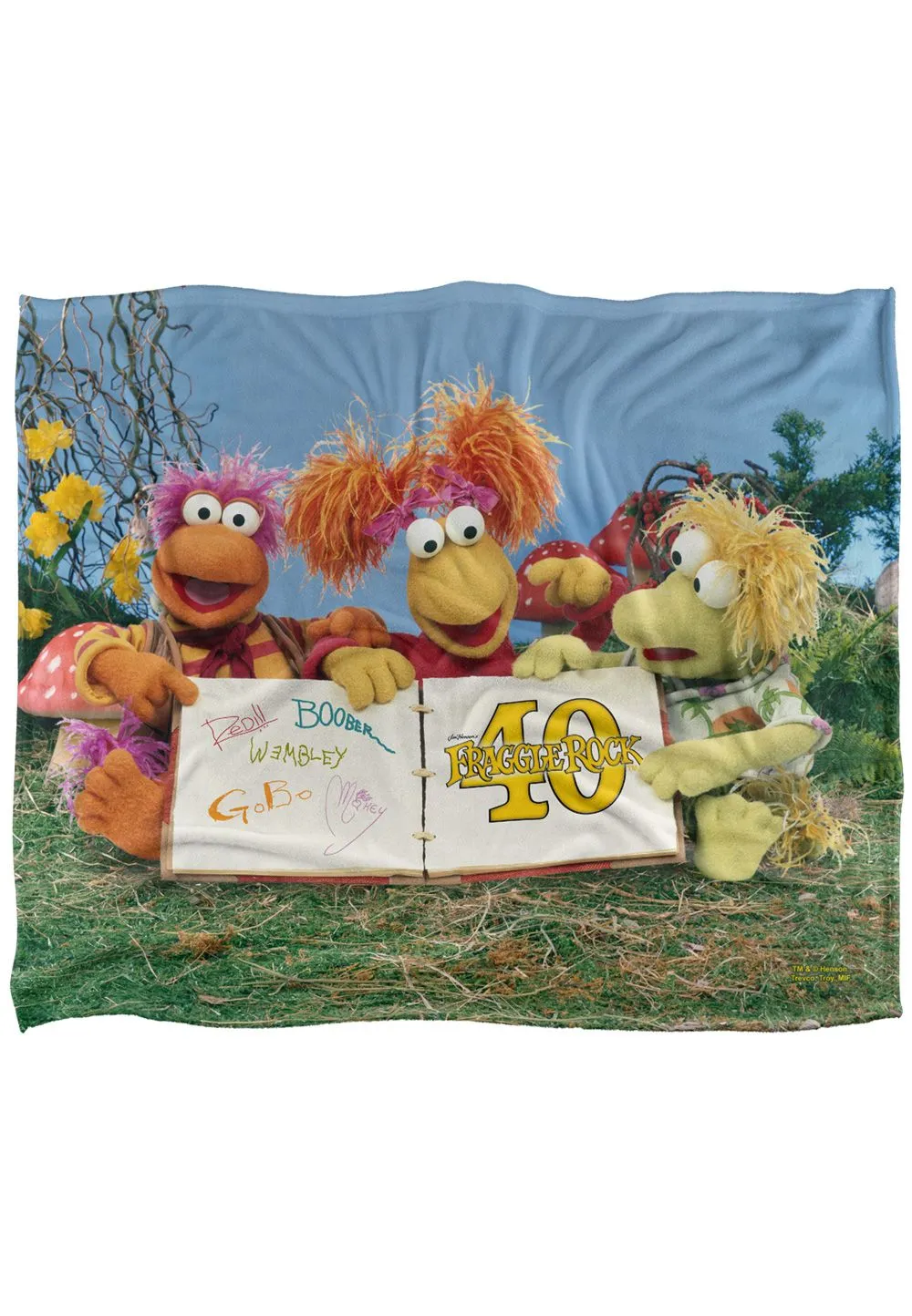 Jim Henson - Fraggle Rock Fraggle 40Th Book Silky Touch Super Soft Throw Blanket 152 X 127 cm in White