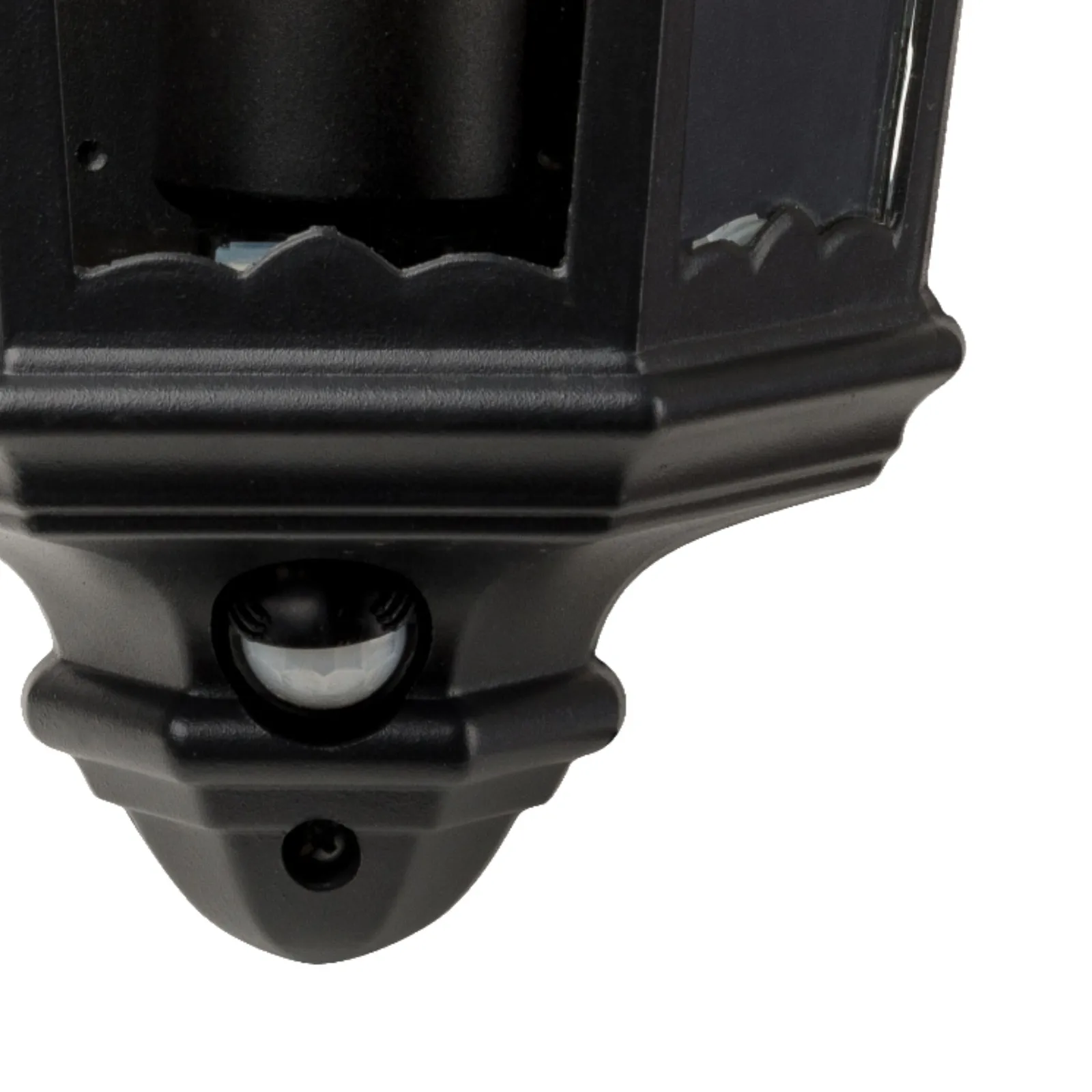 First Choice Lighting Set of 2 Sienna - Black IP44 Half Lantern Wall Lights with PIR Sensor 3