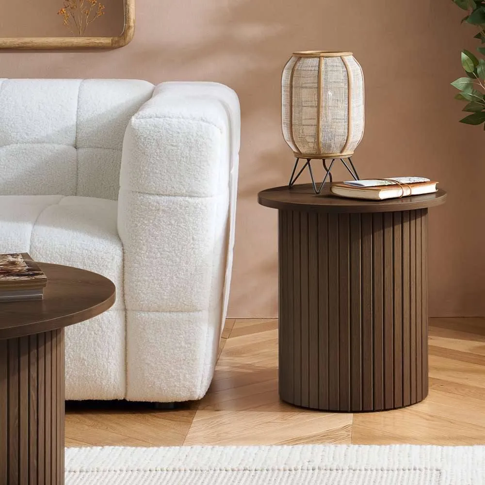 Birlea Axel Fluted Side Table Walnut 2