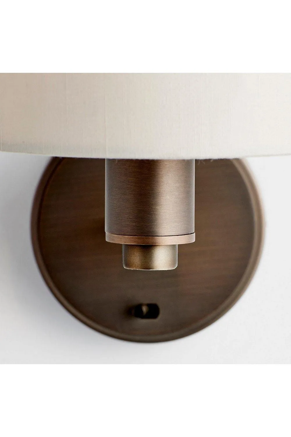 Netlighting Daley Wall Lamp Antique Bronze Plate Marble Fabric Round Shade With Usb Socket in Brown 5