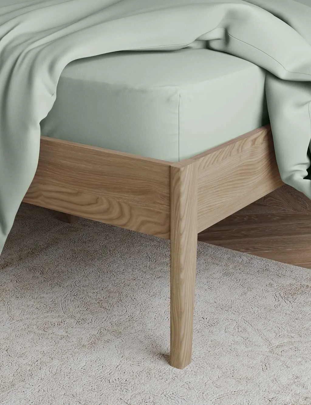 M&S Egyptian Cotton 230 Thread Count Crisp Extra Deep Fitted Sheet Light Duck Egg
