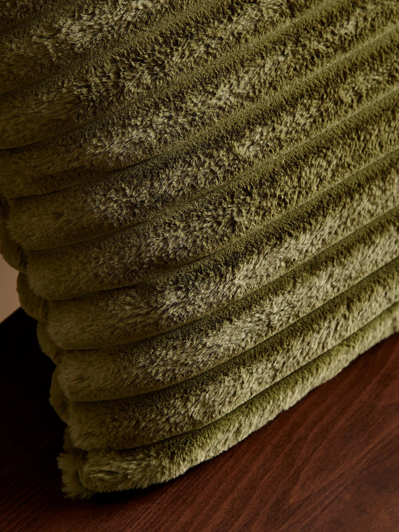 Catherine Lansfield 'Cosy Ribbed' Cushion in Olive 2
