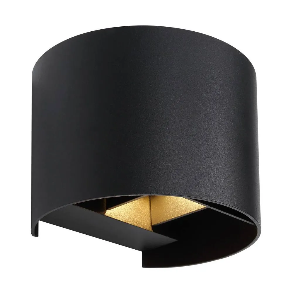 Netlighting Veronika Outdoor Up Down Wall Lamp Black IP54 Glass Shade LED 3