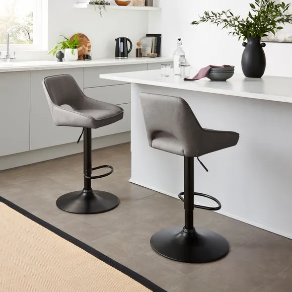 Harlan Height Adjustable Barstool, Faux Leather 2