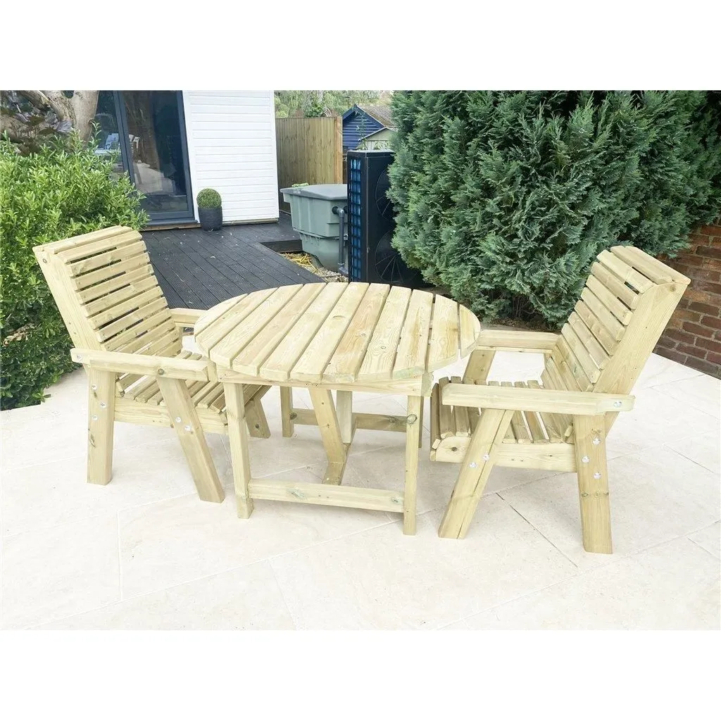 Marlborough Heavy Duty Table & Chair Set (2 Seater) in Natural 3