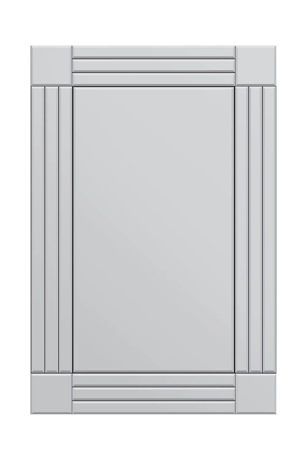 MirrorOutlet 'Milton' All Glass Bevelled Square Corner Wall Mirror 90 x 60 CM in Clear 2