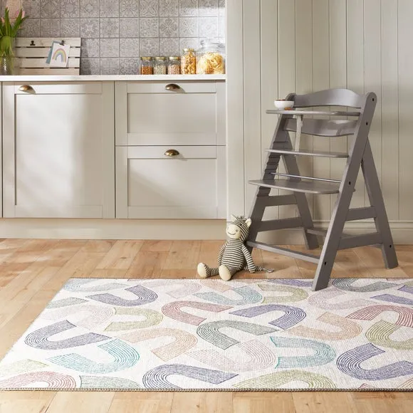 Rainbow Multicoloured Washable Rug