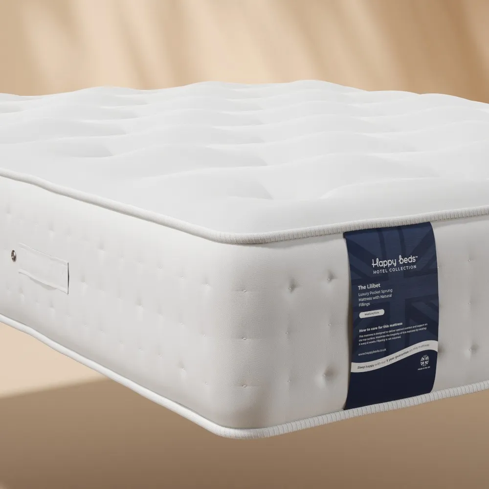 The Lilibet - Double - 3000 Pocket Spring Natural Fillings Mattress - Fabric/Foam - 4ft6 - Happy Beds