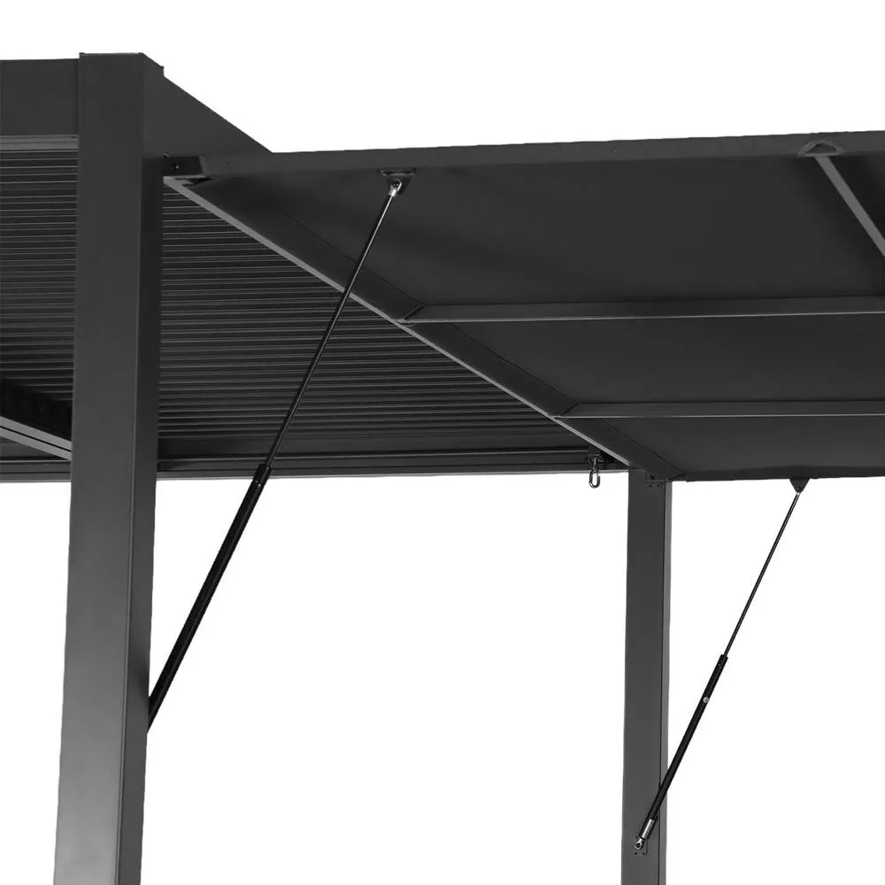 sweeek Louvered pergola 4x3m & 4m awning in Dark Grey 4