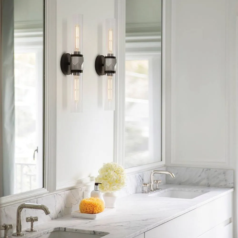 Netlighting Hinkley Ellison Bathroom Wall Lamp Black Nickel IP44 2x E27 2