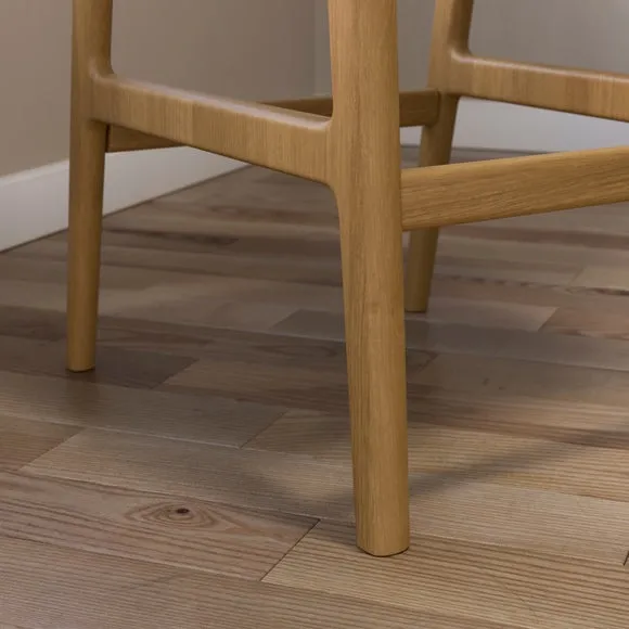 Hugh Modern Stained Counter Height Bar Stool, Fabric 4