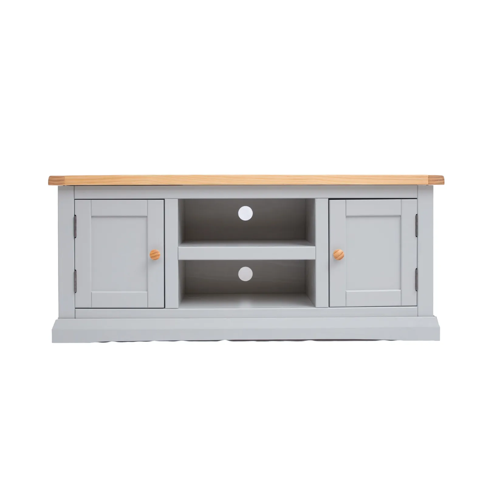 Cabinet Bits Loreo Light Grey 2 Door TV Cabinet Wood Knob
